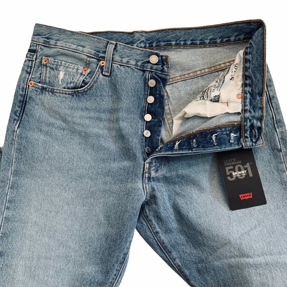 NWT Free People x Levi’s 501 Skinny Lovefool 32 x 30 - Picture 4 of 8